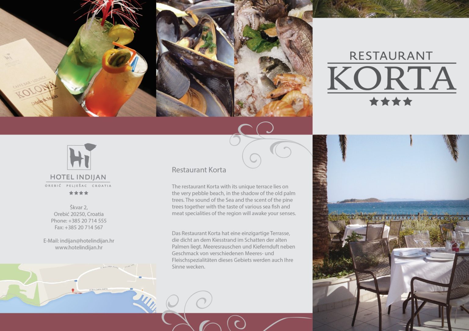 brošura restaurant korta brochure design